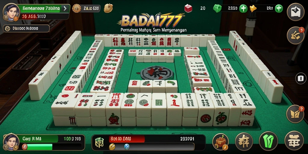 Tampilan gameplay Mahjong yang seru dan menarik di BADAI777.