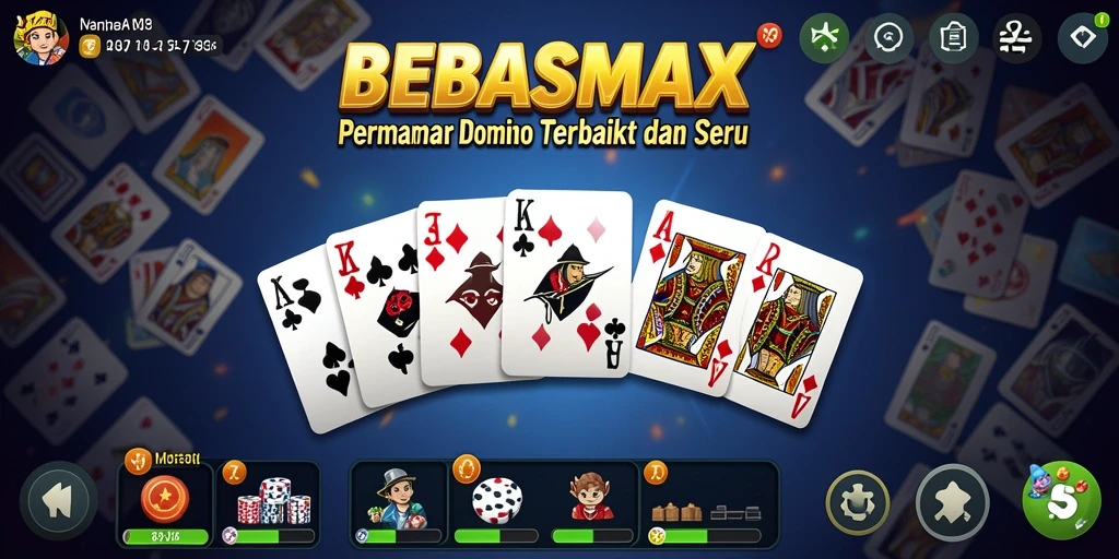 Tampilan gameplay seru dalam permainan Domino BEBASMAX.