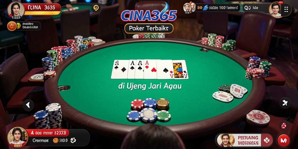 Screenshot utama CINA365 menampilkan gameplay Poker yang mengasyikkan.