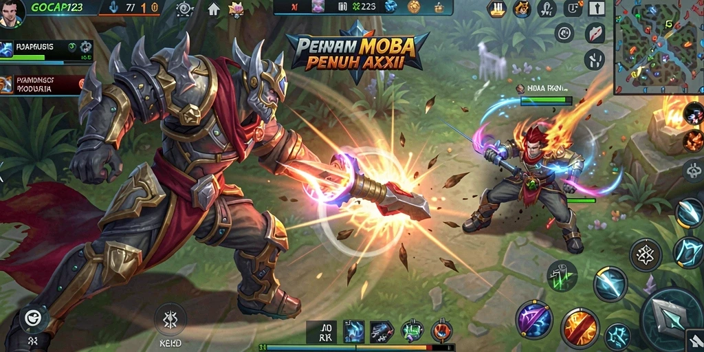 Screenshot gameplay GOCAP123 menampilkan serunya pertempuran tim yang strategis.