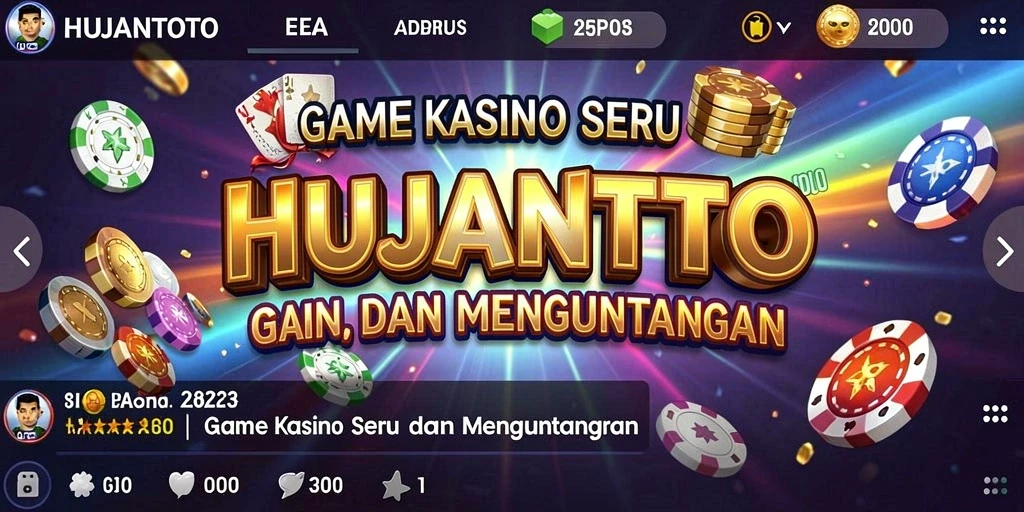 Tampilan gameplay seru dan mendebarkan dari HUJANTOTO.