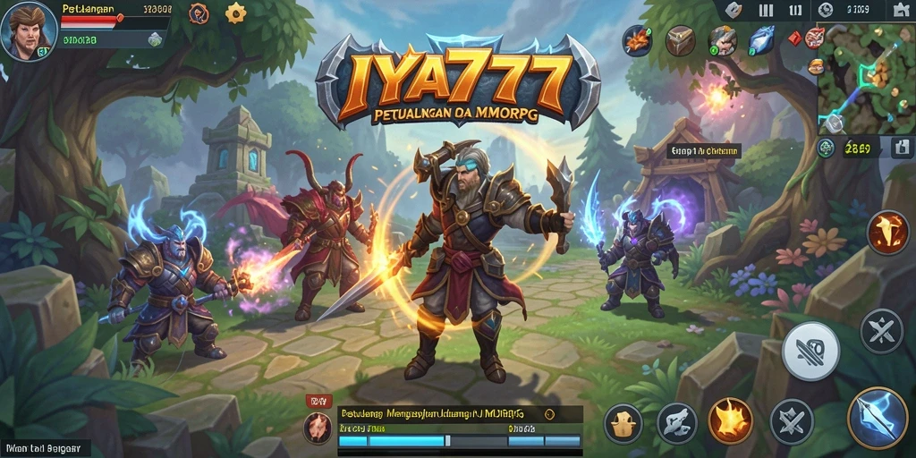 Screenshot gameplay IYA777 menampilkan pertempuran epik dalam dunia MMORPG.