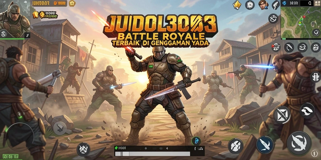 Tampilan gameplay intens JUDOL303 dalam medan perang Battle Royale.