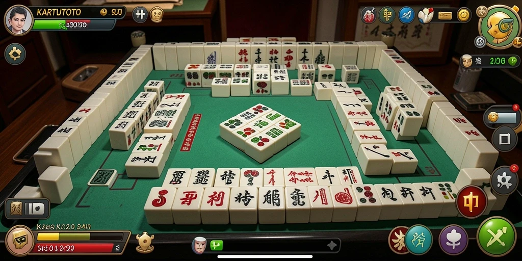 Screenshot KARTUTOTO menampilkan aksi seru permainan Mahjong.