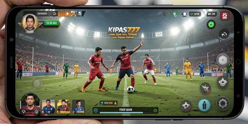 Tangkapan layar KIPAS777 menunjukkan aksi seru dalam pertandingan sepak bola.