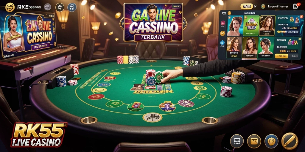 Tampilan gameplay Live Casino RK55 yang mendebarkan.