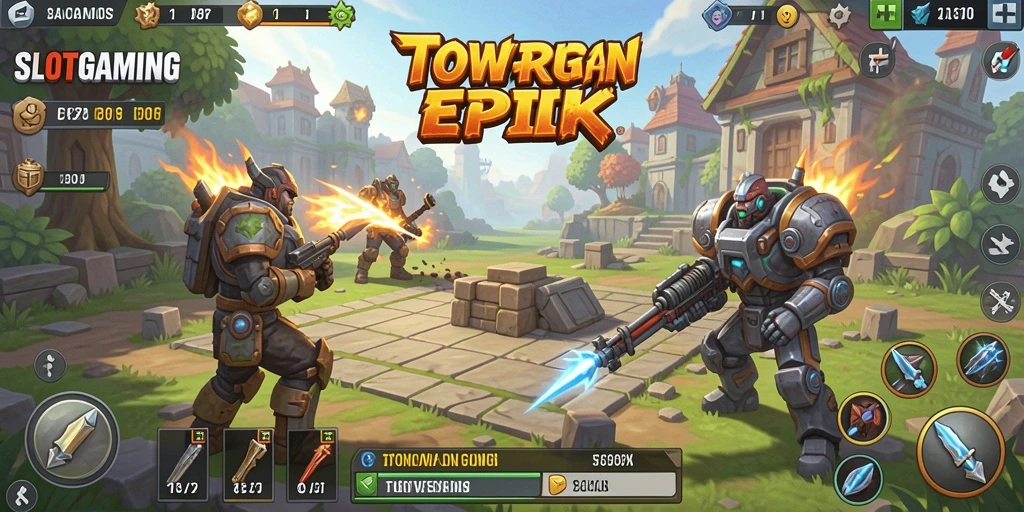 Gameplay SLOTGAMING dengan berbagai tower dan musuh yang menarik.