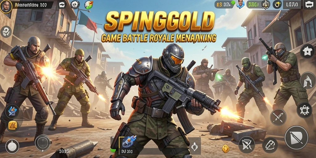 Tangkapan layar permainan <strong>SPINGOLD</strong> dengan aksi Battle Royale yang seru.